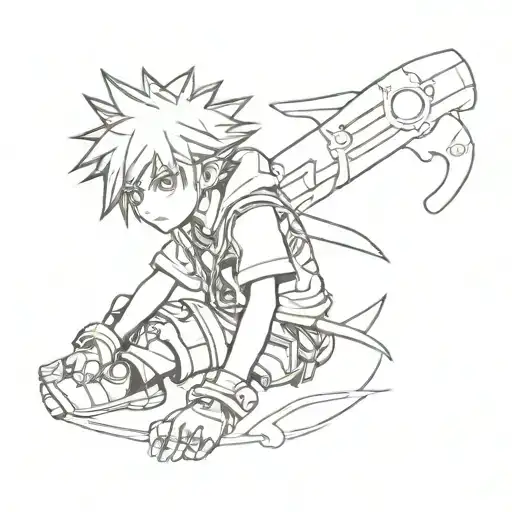 sora from kingdom hearts tattoo design idea