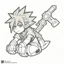 sora from kingdom hearts tattoo design idea