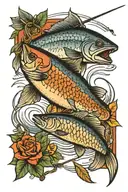 alabama fishing scene tattoo design idea