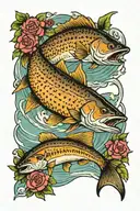 alabama fishing scene tattoo design idea
