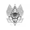 cowboy bebop space ship tattoo design idea