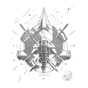 cowboy bebop space ship tattoo design idea