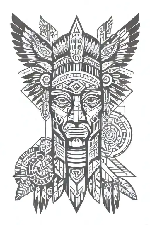overcome disaster, prepare for a better life, end procrastination, american indian totem pole tattoo design idea