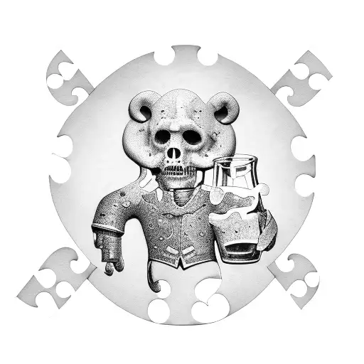 Jigsaw puzzle beer tattoo design idea