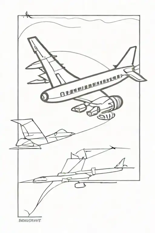 aeroplane to some other representing tattoo design idea