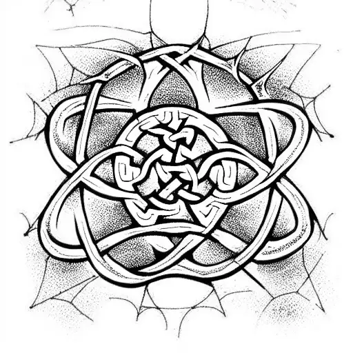 Skull spider web celtic cross tattoo design idea