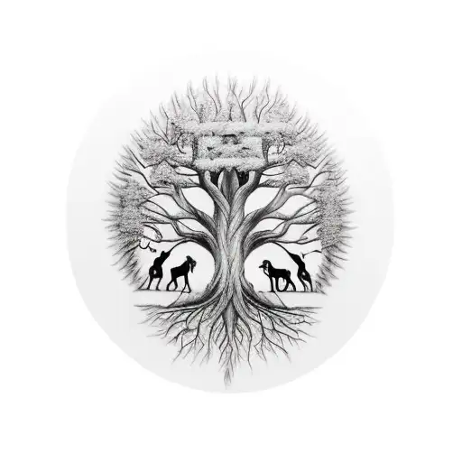 Tree of Life, family of three, wolf, viking, my little pony tattoo design idea