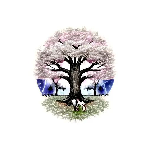 Tree of Life, family of three, wolf, viking, my little pony tattoo design idea