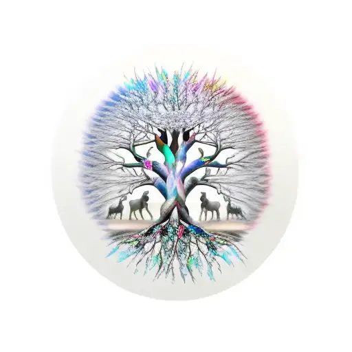 Tree of Life, family of three, wolf, viking, my little pony tattoo design idea