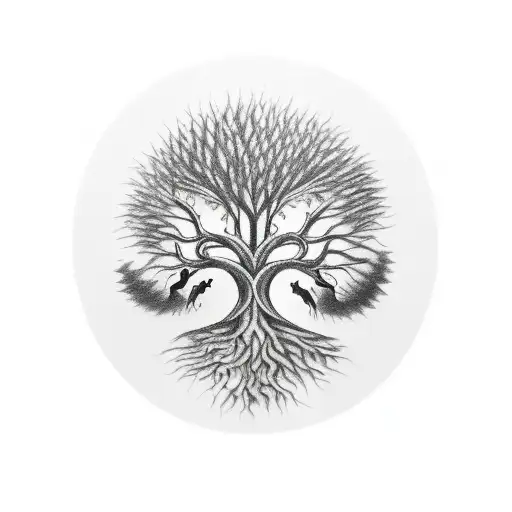 Tree of Life, family of three, wolf, viking, my little pony tattoo design idea