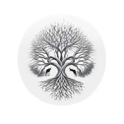 Tree of Life, family of three, wolf, viking, my little pony tattoo design idea