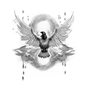 raven wing sunshine rain tattoo design idea