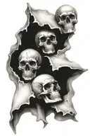 3 skulls tattoo design idea
