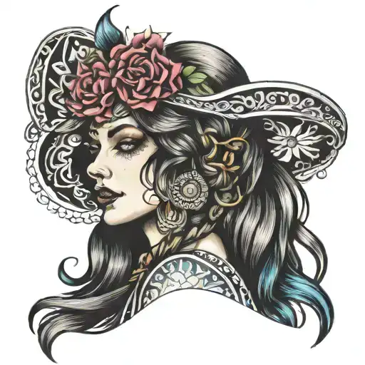 gypsy girl tattoo design idea