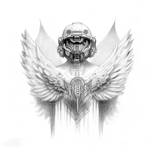 number 23 with wings and a halo  tattoo design idea