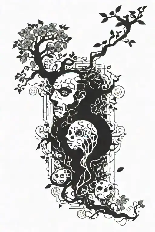 ivy and ghibli tree ghosts and soot spirit tattoo design idea