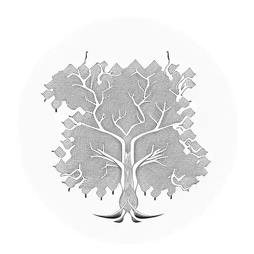 Tree of Life inside enso tattoo design idea