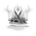 i'm swimming in the smoke, of bridges i have burned tattoo design idea