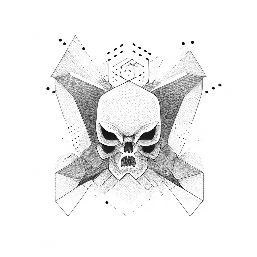 simple forms blackout tattoo design idea