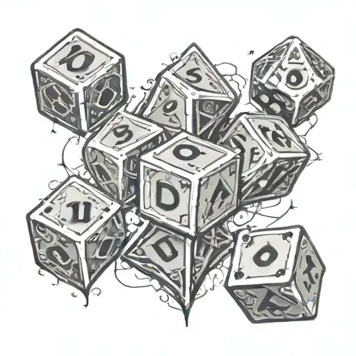 dnd dice symbolizing the gamble tattoo design idea