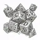 dnd dice symbolizing the gamble tattoo design idea