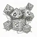 dnd dice symbolizing the gamble tattoo design idea