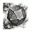 dnd d20 dice tattoo design idea