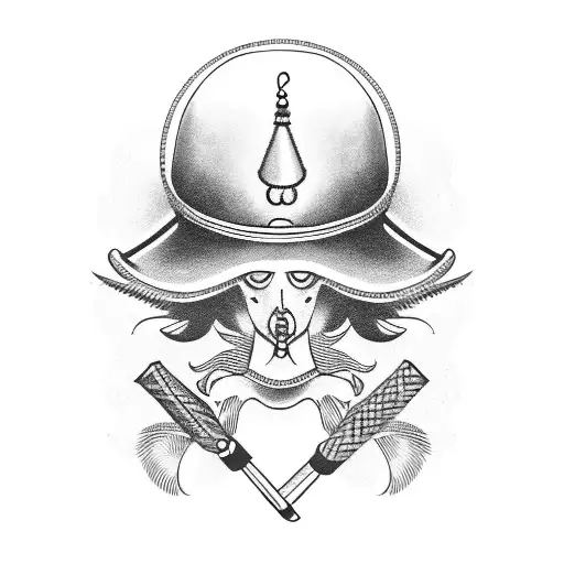 crane with a sombrero smoking a cigar tattoo design idea