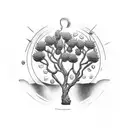 Olive tree in a coin tattoo design idea