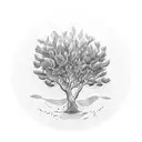 Olive tree in a coin tattoo design idea