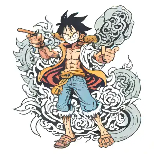 luffy, fire punch, anime, ashita no joe tattoo design idea