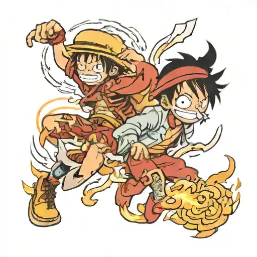 ashita no joe, fire punch, luffy tattoo design idea