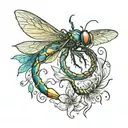 Spinning Top Scorpion Dragon Fly like a butterfly tattoo design idea