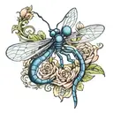 Spinning Top Scorpion Dragon Fly like a butterfly tattoo design idea