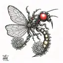 Spinning Top Scorpion Dragon Fly like a butterfly tattoo design idea