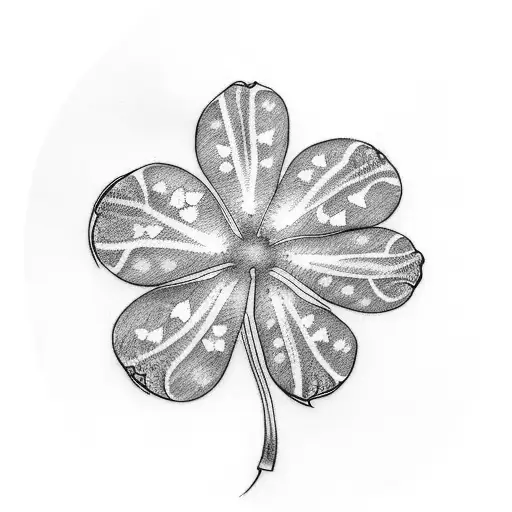 4 leaf clover garden tattoo design idea