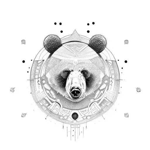 bear look done with tribal, awesome tattoo design idea