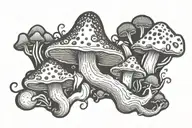 evill mashroom tattoo design idea