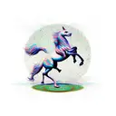 A horse running over an hourglass of blood. tattoo design idea