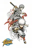 gintama red blood tattoo design idea