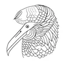 a simplistic Heron  tattoo design idea