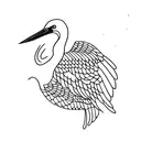 a simplistic Heron  tattoo design idea