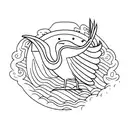 a simplistic Heron  tattoo design idea