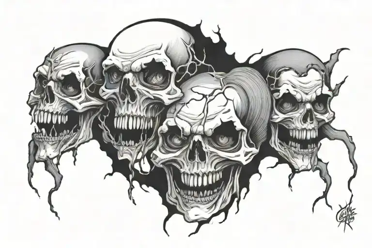 Rotting corpse laugh now cry later  tattoo design idea