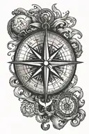Compass and anchor tattoo design idea