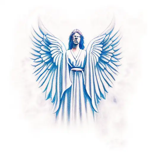 angel protector tattoo design idea