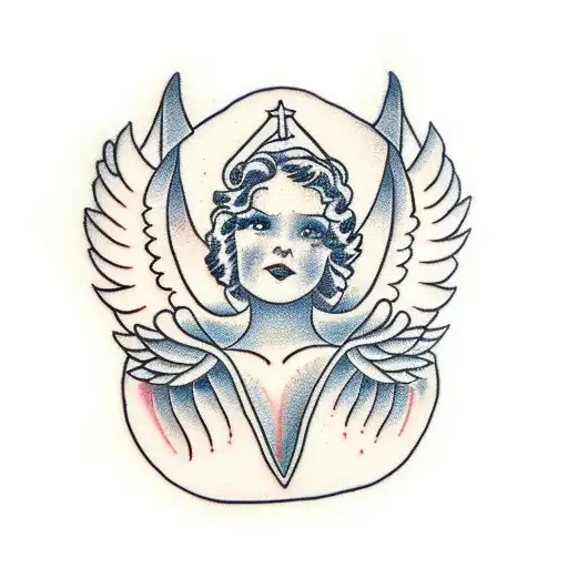 angel protector tattoo design idea