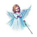 angel protector tattoo design idea