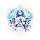 angel protector tattoo design idea