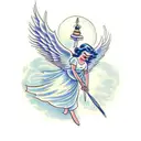 angel protector tattoo design idea